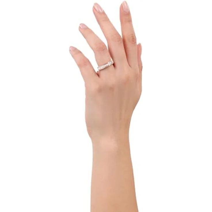 s.Oliver Damen Ring Edelstahl mit Kristallen, roséfarben, 4 mm breit, in Schmuck Geschenk Box – Bild 2