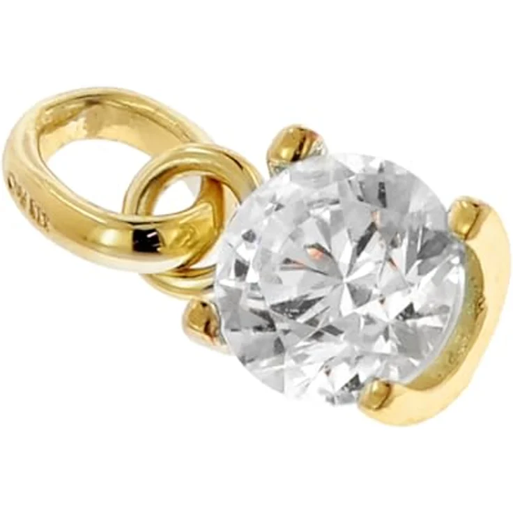 trendor Gold-Anhänger mit Zirkonia Gold 333 an vergoldeter Silberkette, 40 cm, 5 x 5 mm, Federring-Verschluss – Bild 3