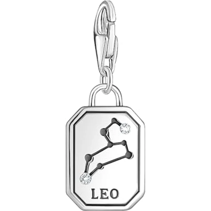 THOMAS SABO Charm-Anhänger Sternzeichen Löwe, 925er Sterlingsilber geschwärzt mit Steinen – Bild 2