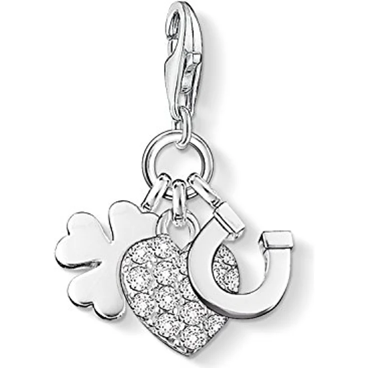 THOMAS SABO Charm-Einhänger Glück mit Zirkonia (synth), eleganter Schmuckanhänger in Silber – Bild 2