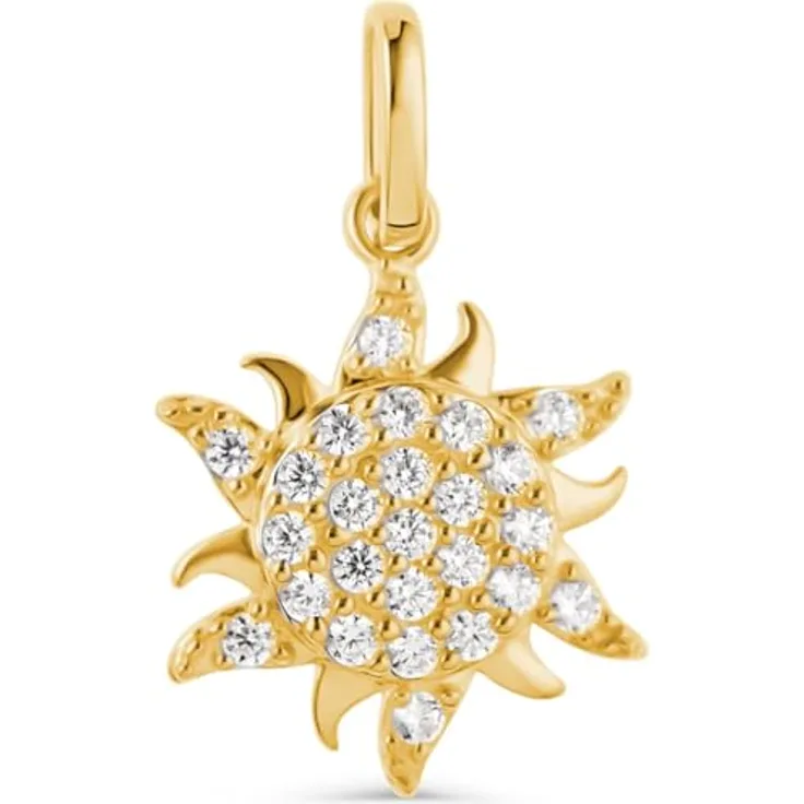 FAVS Damen-Anhänger 375er Gelbgold mit 25 Zirkonia, One Size