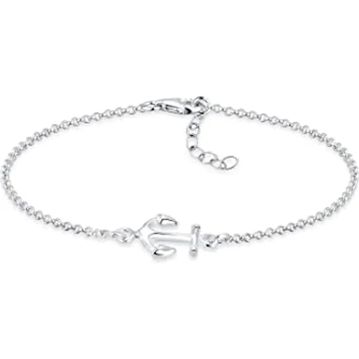 Elli Armband Damen Anker Maritim, 925 Sterling Silber, handgefertigt, anlaufgeschützt