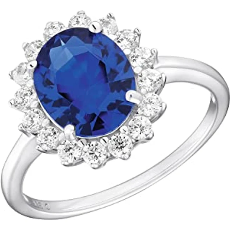 Amor Damenring 925 Sterling Silber, klassisch gravierbar mit Zirkonia, hochglanzpoliert, in Schmuck Geschenk Box, 2035657 – Bild 1