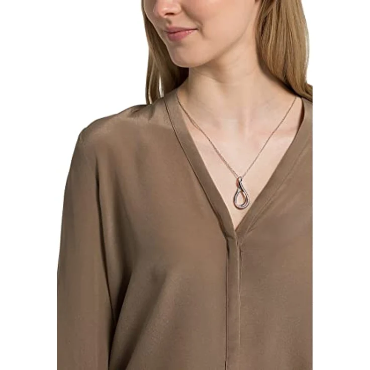 JETTE Damen-Kette aus 925er Silber, 70 cm lang, mit 59 Zirkonia, Anhänger 4,2 cm, Geschenkbox – Bild 3