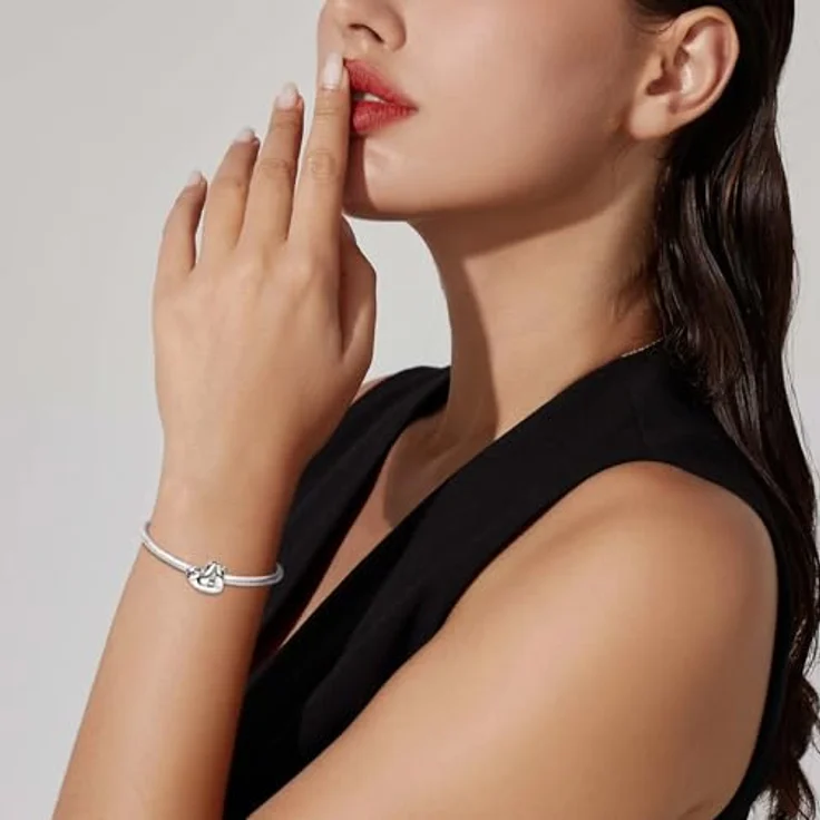 J.Fée Hängefaultier Charms Anhänger für Damen, 925 Sterling Silber, eleganter Kettenanhänger mit Perlen, stilvoller Schmuck für Frauen, 1 Stück – Bild 3