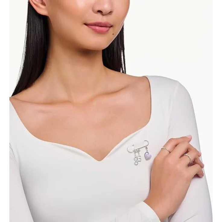 THOMAS SABO Charm-Anhänger Buchstabe B, 925 Sterlingsilber mit weißen Steinen, für Charm Armbänder und Ketten – Bild 2