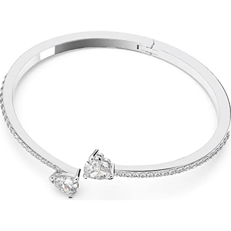 Swarovski Mesmera Soul Armreif, Herz, Weiss, Rhodiniert mit eleganten Herzelementen – Bild 2