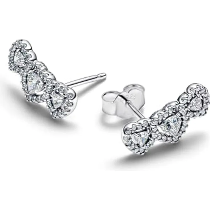 PANDORA Timeless 294411C01, dreifache Halo-Ohrringe aus Sterlingsilber