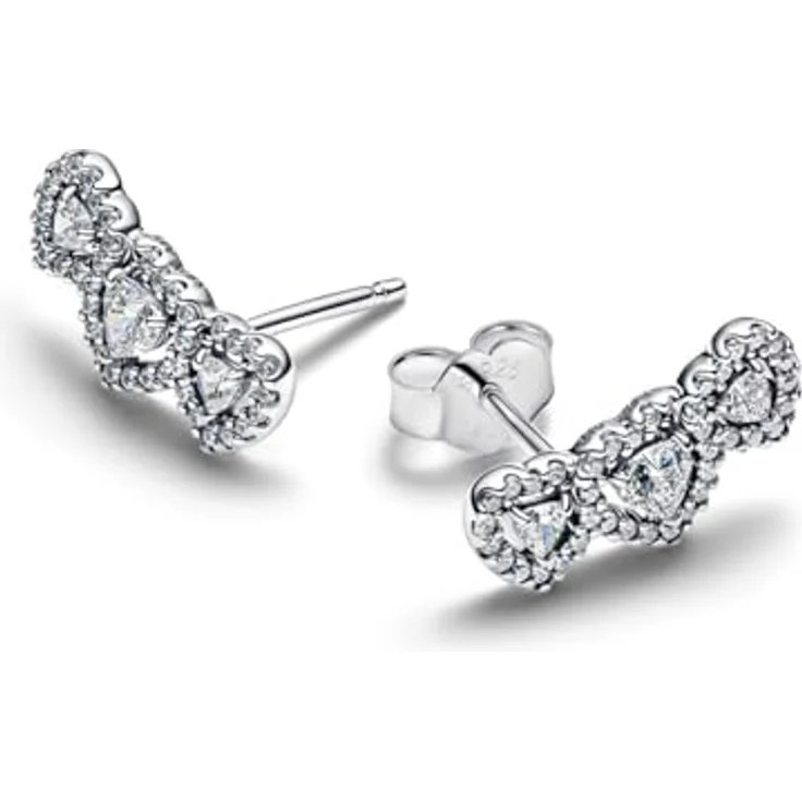 PANDORA Timeless 294411C01, dreifache Halo-Ohrringe aus Sterlingsilber