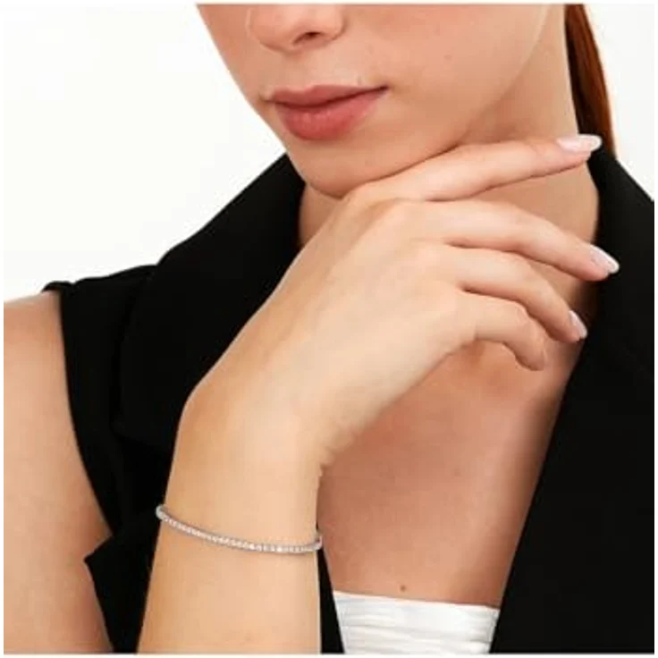 CHRIST Damen-Armband 585er Weißgold mit 87 Diamanten, One Size – Bild 5
