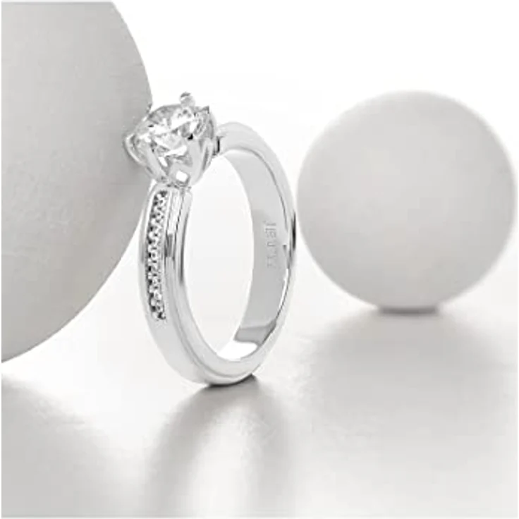 JETTE Damenring 925er Silber, 3,7 mm, 19 Zirkonia, elegante Verpackung, Silber 32021982 – Bild 2
