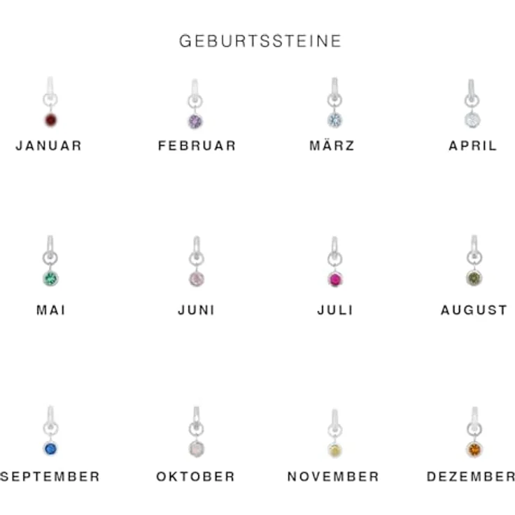 Amor Charm "Januar", 925 Sterling Silber Damen Charms mit synthetischem Zirkonia, 1,5 cm, Silber, in Schmuck Geschenk Box – Bild 4