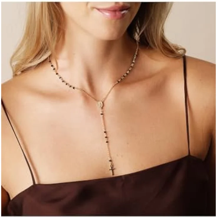 CHRIST Damen-Kette 925er Silber, recyceltes Kreuz, 44 cm mit vergoldeter Oberflächenveredelung – Bild 2