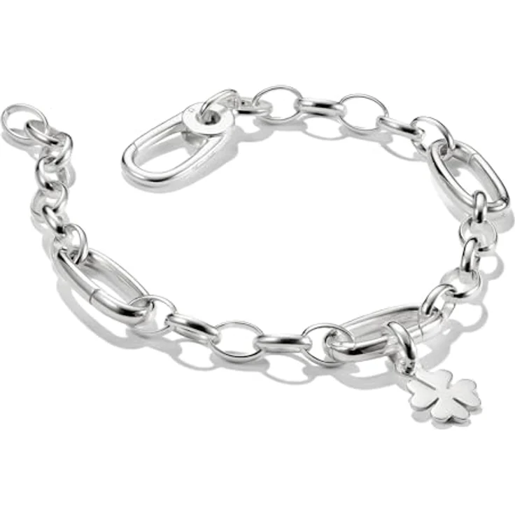THOMAS SABO Charm-Armband aus recyceltem 925 Silber mit drei Connect Links, individuell kombinierbar – Bild 2