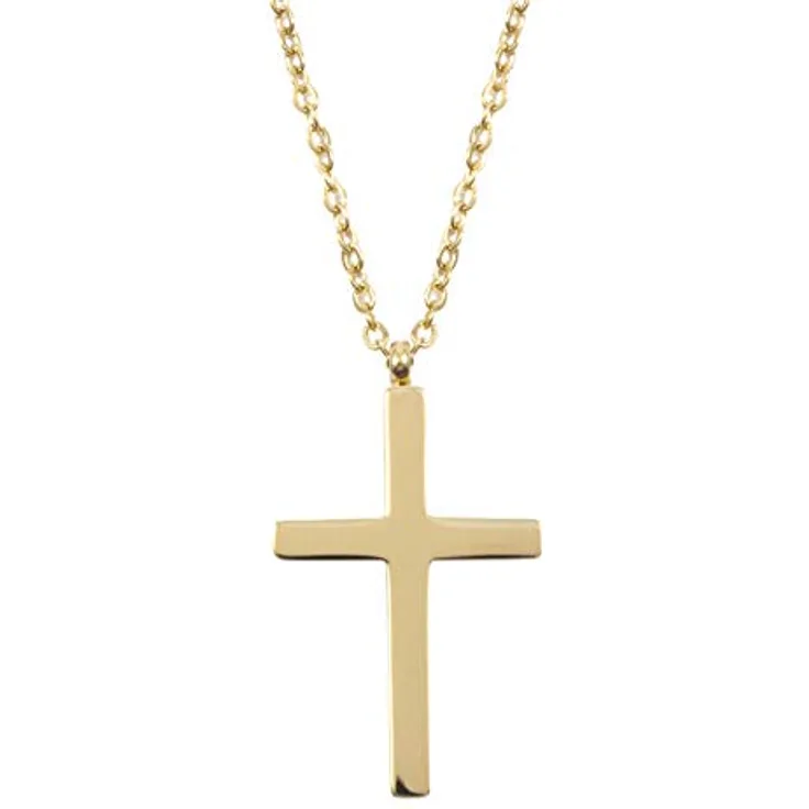 Happiness Boutique Damen Kette mit Kreuz Anhänger, filigrane Edelstahl Halskette in Goldfarbe, für formelle und informelle Anlässe