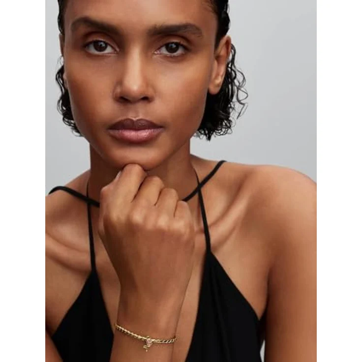 PANDORA Charm Tulpe, 14 Karat vergoldeter Blumenanhänger mit rosa Cubic Zirkonia, kompatibel mit Moments, 764555C01 – Bild 5