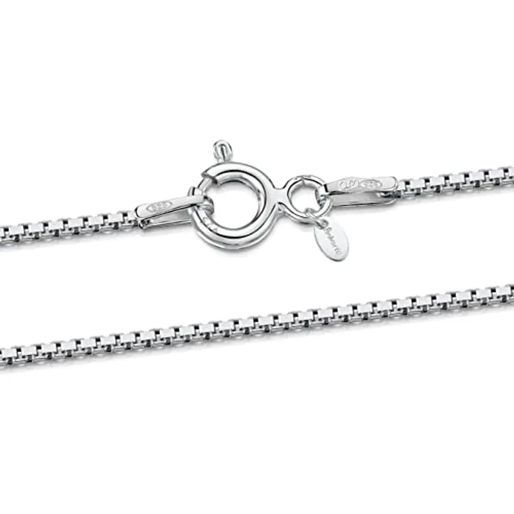 Amberta 925 Sterlingsilber Venezianerkette, 1 mm, 55 cm, für Damen und Herren