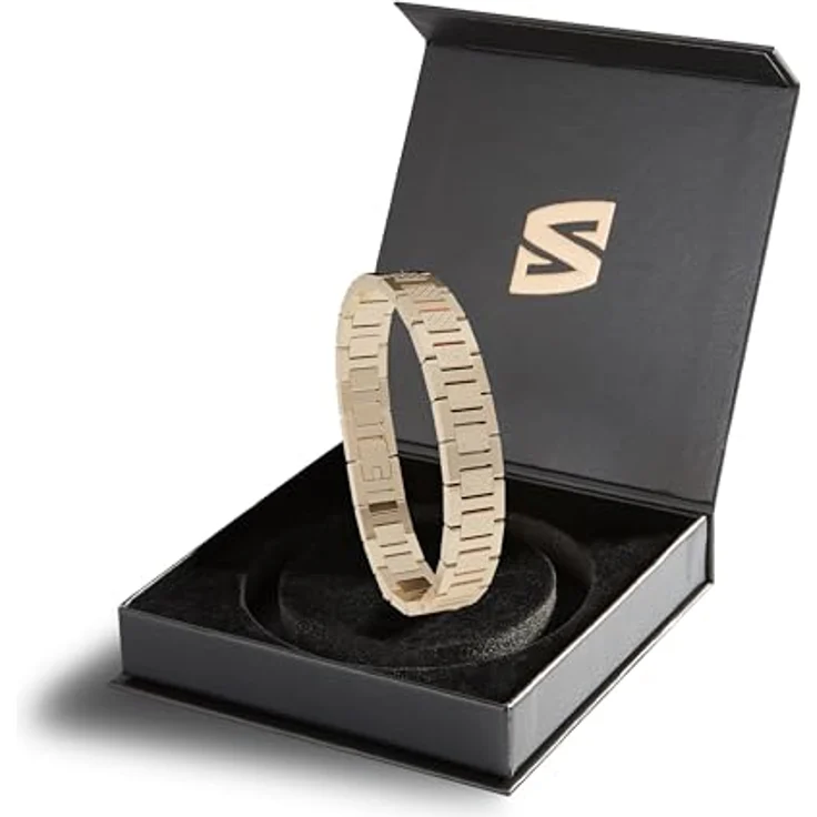 SERASAR Herren Armband, geflochten aus 316L Chirurgen-Stahl, 12mm breit, wasserfest, goldfarben – Bild 2