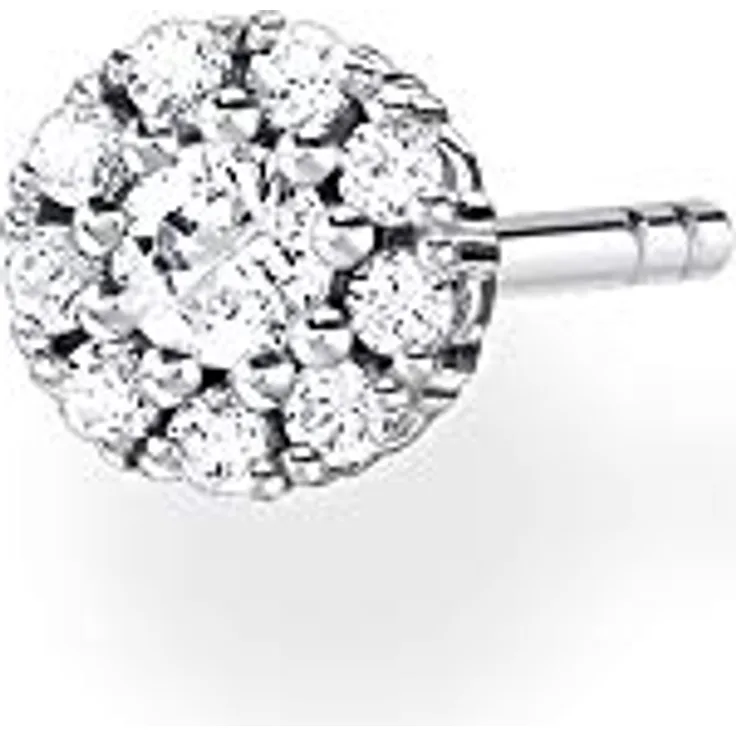 THOMAS SABO Single-Ohrstecker Silber 925 mit weißen Zirkonia-Steinen in filigranen Krappenfassungen