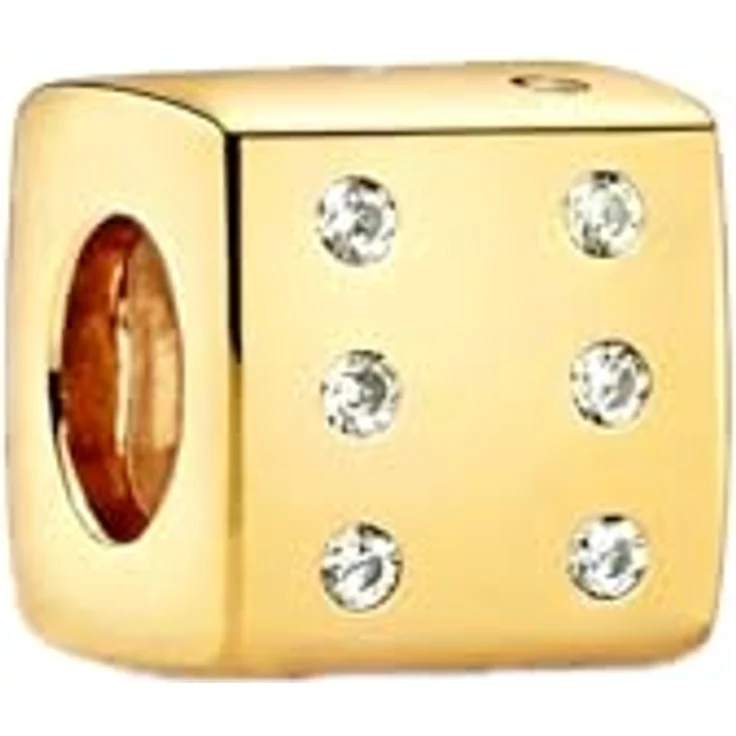 Anduonie Charm Gold Stopper, Silber 925 Anhänger mit rotem Design, kompatibel mit europäischen Armbändern und Halsketten für Frauen – Bild 1