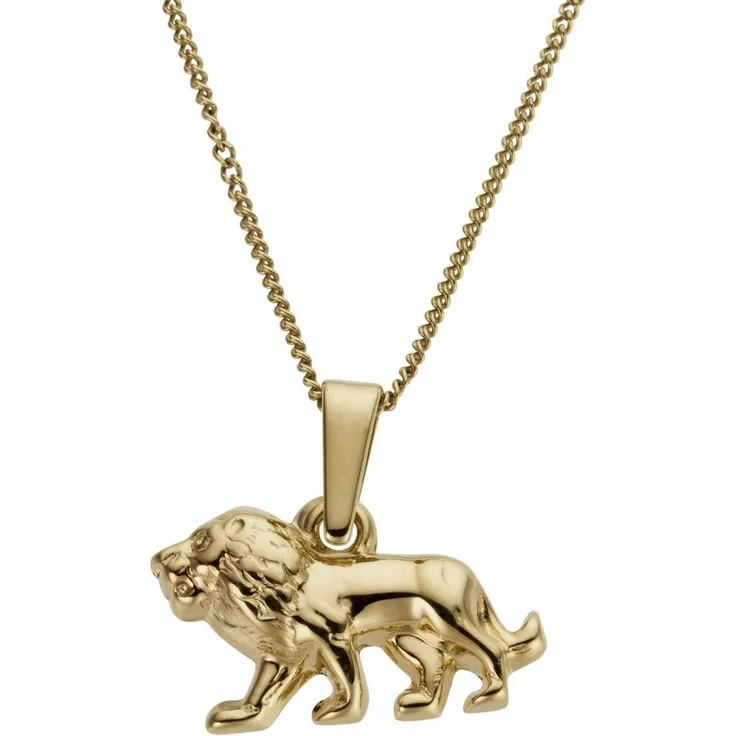Firetti Kettenanhänger Löwe, Gold 333 Halsschmuck für Halskette, majestätisches Design