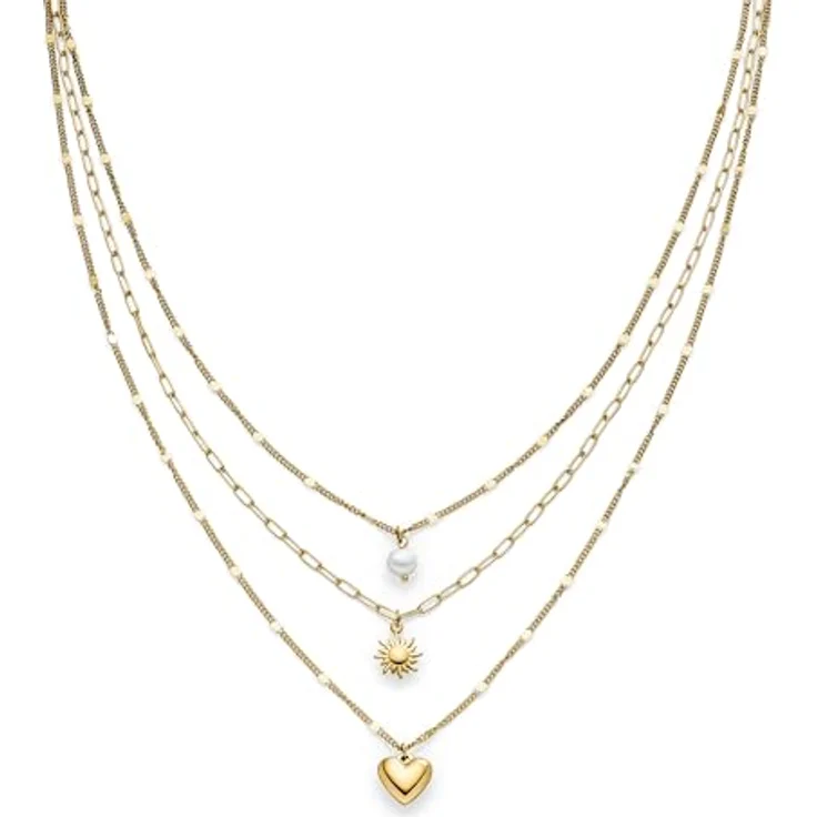 s.Oliver Necklace, elegante Gliederkette aus poliertem Edelstahl, IP Gold, 55 cm, wasserfest & hautfreundlich – Bild 1