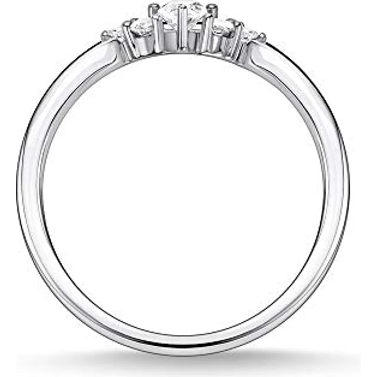 THOMAS SABO Ring Vintage, Damenring aus 925 Sterling Silber mit weißen Steinen, TR2325-051-14-50 – Bild 2
