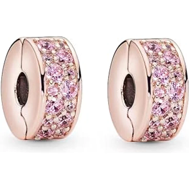 Anduonie Charms Stopper Gold Charms Anhänger Silber 925, roter Charme Anhänger für europäische Armbänder (Rosegold) – Bild 1
