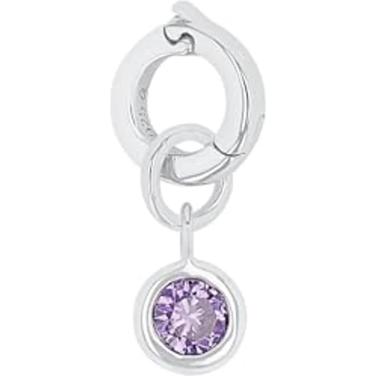Amor Charm "Geburtsstein" 925 Sterling Silber Damen Charm mit synthetischen Zirkonia, 1,5 cm, Silber, kommt in Schmuck Geschenk Box – Bild 2