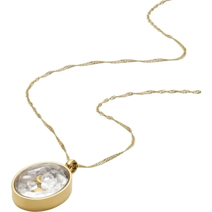 Fossil Sutton Damen Goldfarbene Edelstahl Halskette, Polierte Oberfläche, 45,7 cm mit Karabinerverschluss, JF04893710 – Bild 4