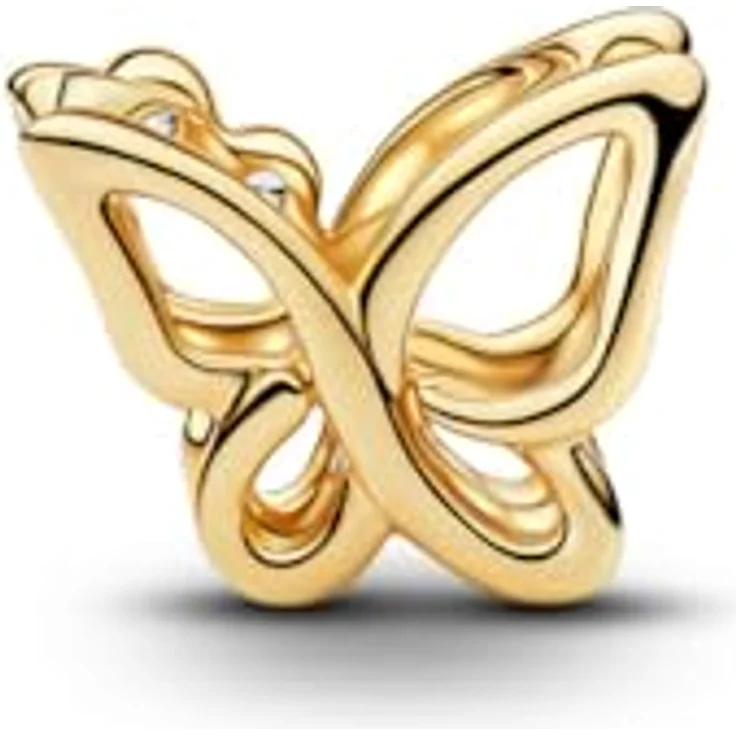 Pandora Charm Schmetterling 764369C01, goldplattiert mit weißen Zirkonia, aus der Moments Kollektion – Bild 3