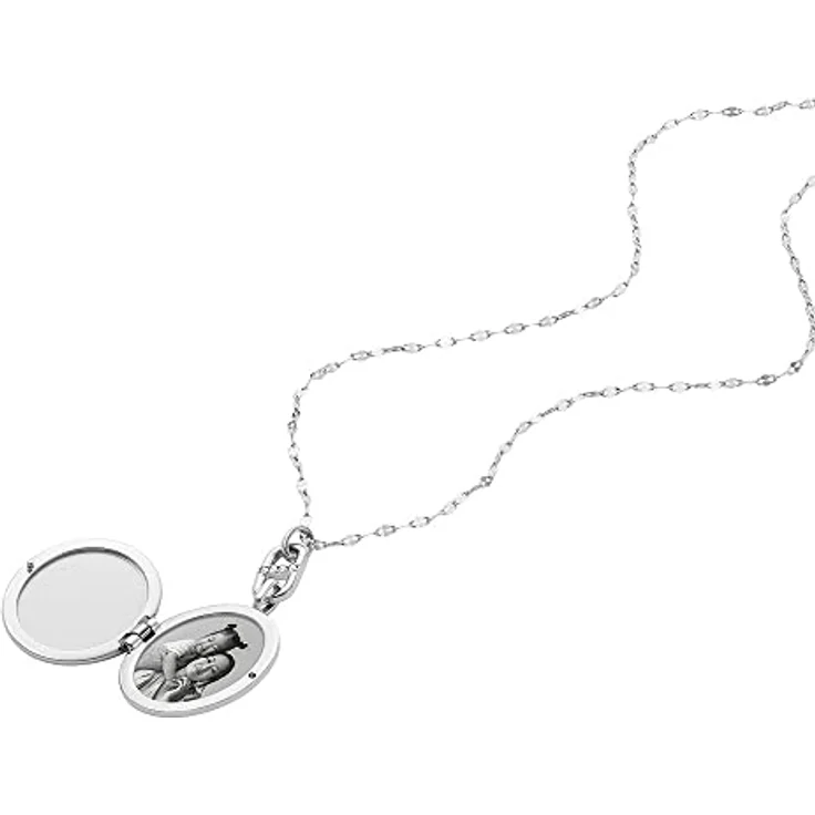 FOSSIL Locket Collection, Damen-Halskette aus Edelstahl, 400mm + 50mm, silberfarben, poliert mit Karabinerverschluss – Bild 3
