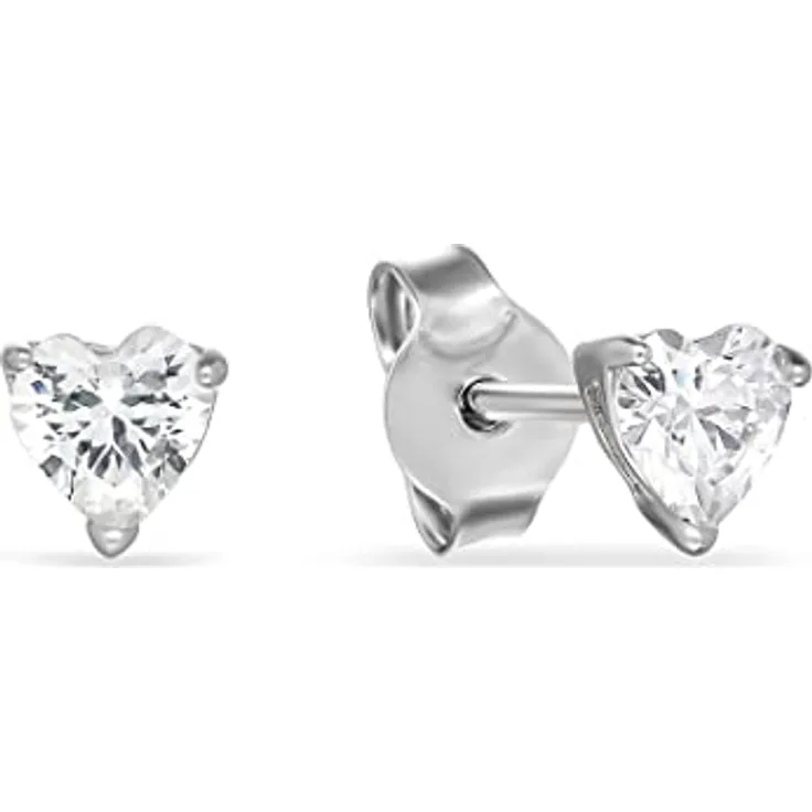 FAVS Mädchen-Ohrstecker, 925er Silber mit 2 Zirkonia, Länge 0,4 cm, Breite 0,4 cm, in Geschenkbox