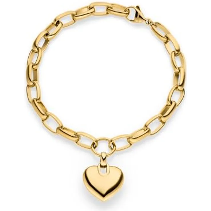 s.Oliver Bracelet - Elegantes Armband aus poliertem Edelstahl - gold - verstellbare Gliederkette bis 20 cm - wasserfest & hautfreundlich
