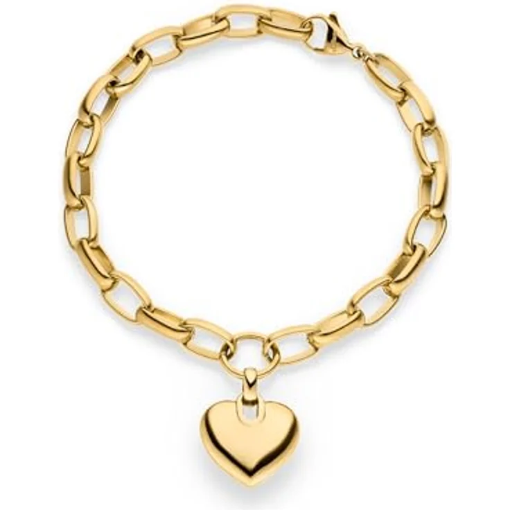s.Oliver Bracelet - Elegantes Armband aus poliertem Edelstahl - gold - verstellbare Gliederkette bis 20 cm - wasserfest & hautfreundlich – Bild 1