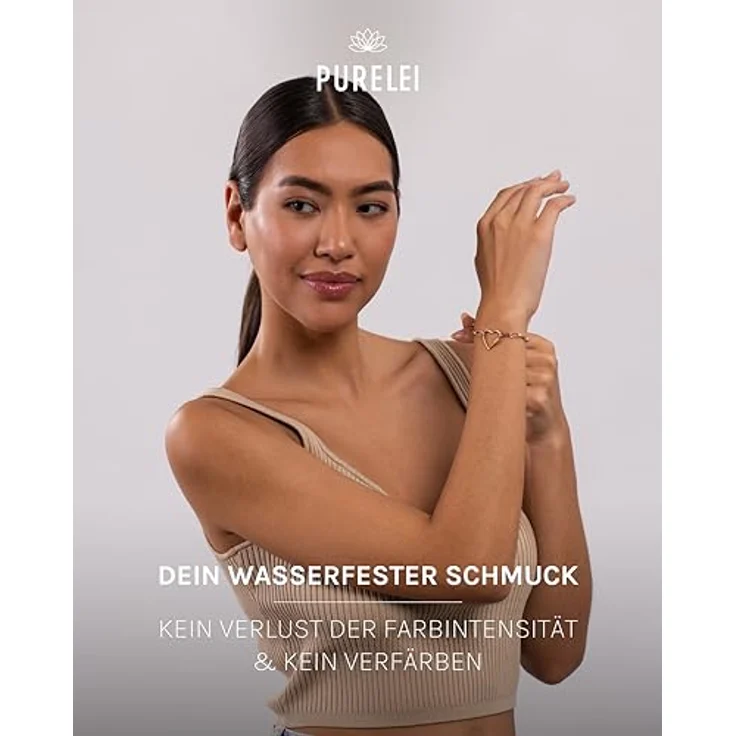 Purelei Palekana Heart Armband (Gold) – Elegantes Damen Armband aus Edelstahl, verstellbar 16-19 cm, hawaiianisch inspiriert & wasserfest – Bild 5
