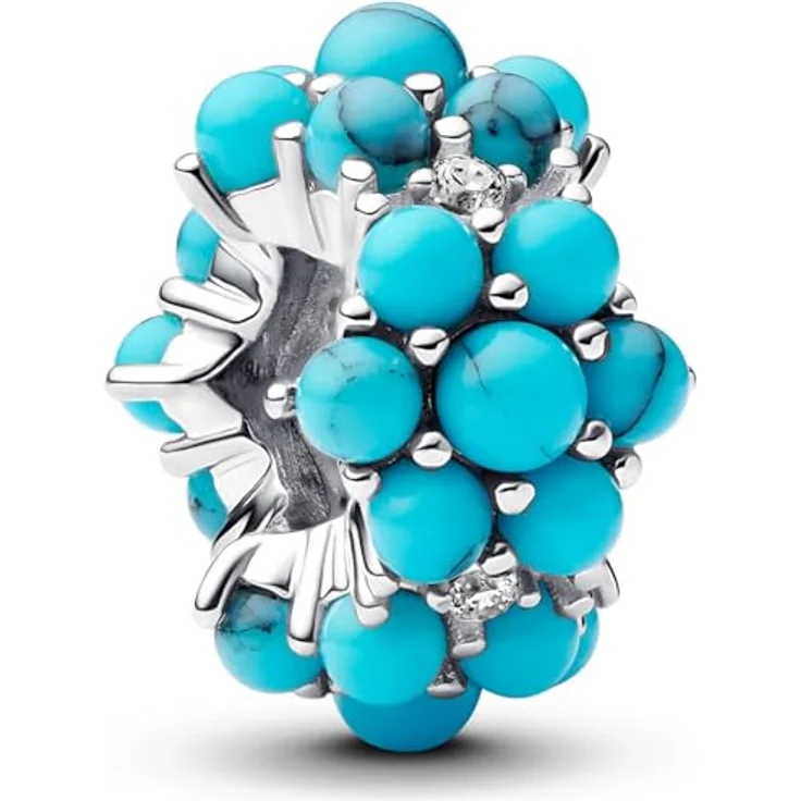 PANDORA Moments Türkisfarbenes Ozean Charm aus Sterling Silber mit Zirkonia, Kompatibel mit Moments Anhängern, 793897C02 – Bild 1