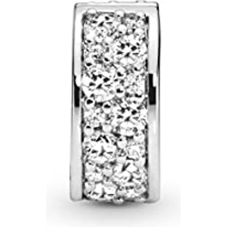 PANDORA Charm Pavé-Glanz Clip 791817CZ, 925 Sterling Silber mit 28 klaren Cubic Zirkoniasteinen, Silber – Bild 2