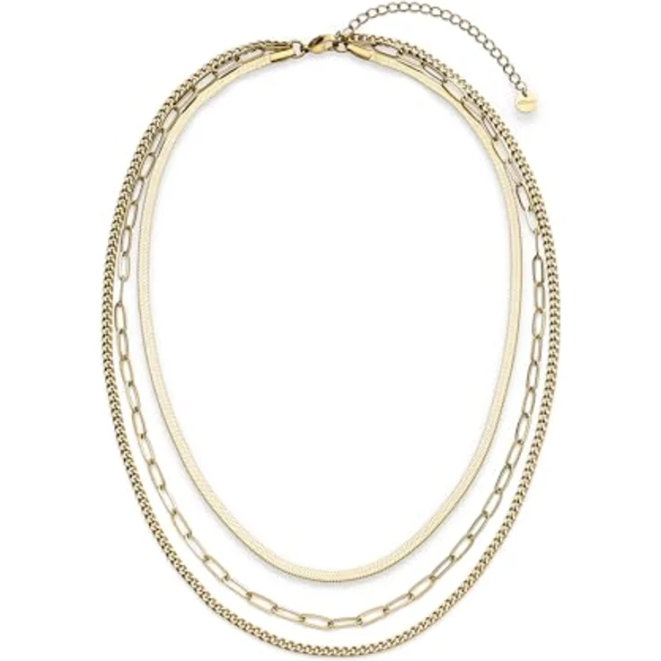 s.Oliver Necklace - Elegante Panzerkette aus poliertem Edelstahl - IP Gold - 54 cm, wasserfest & hautfreundlich – Bild 3