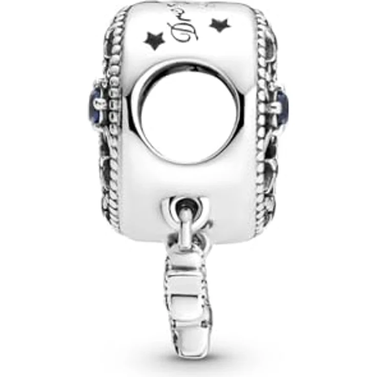 Pandora Charm „Mondsichel mit Sternen“ 799643C01, aus Sterling-Silber mit Zirkonia, blau – Bild 3