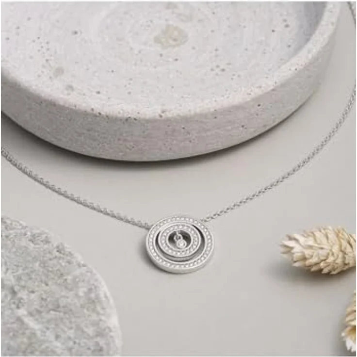 JETTE Damen-Kette 925er Silber mit 63 Zirkonia, One Size – Bild 2