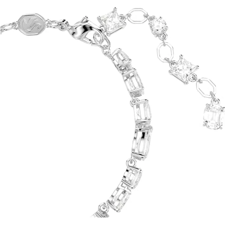 Swarovski Mesmera Armband, rhodiniertes Damenarmband mit weißen Zirkonia, 15.5-20.5 cm, 0.5 cm breit, Karabinerschließe – Bild 3