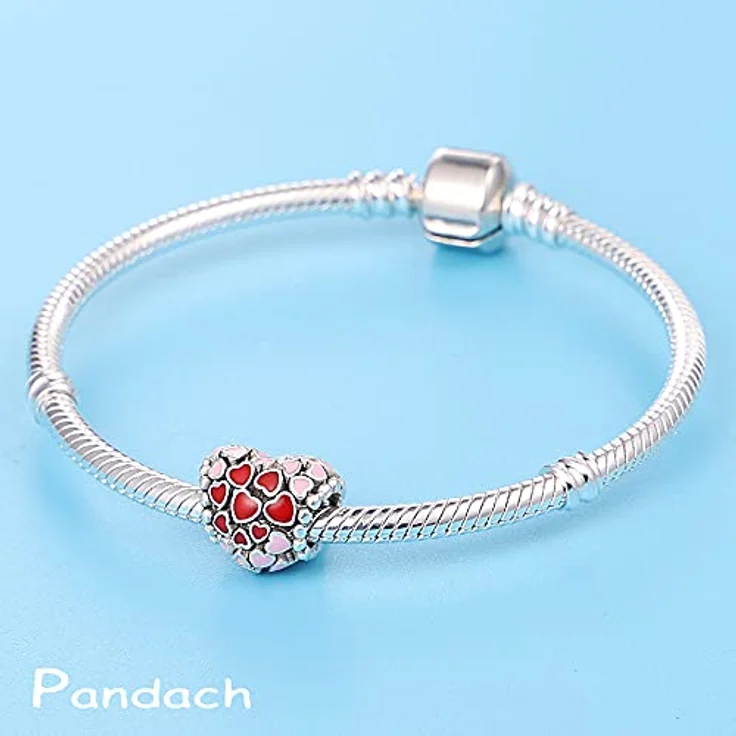 Pandach Damen Charm Anhänger, 925 Sterling Silber Bead mit Zirkonia-Steinen, kompatibel mit Europäischen Armbändern und Halsketten – Bild 3