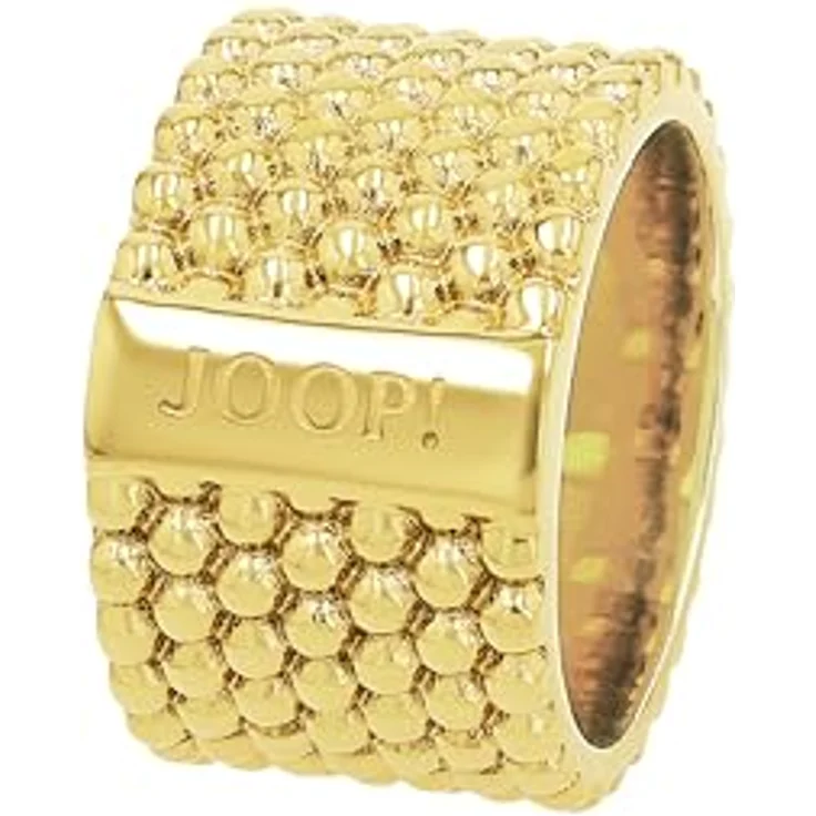 JOOP! Damenring Edelstahl, Goldenes Design mit JOOP! Schriftzug, 13,5 mm Breite, kommt in Schmuck Geschenk Box – Bild 4