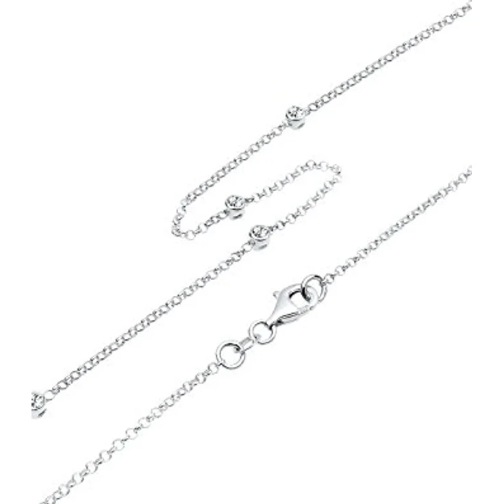 Elli Halskette Damen Solitär mit Glaskristallen, 925 Sterling Silber, handgefertigt und anlaufgeschützt – Bild 5