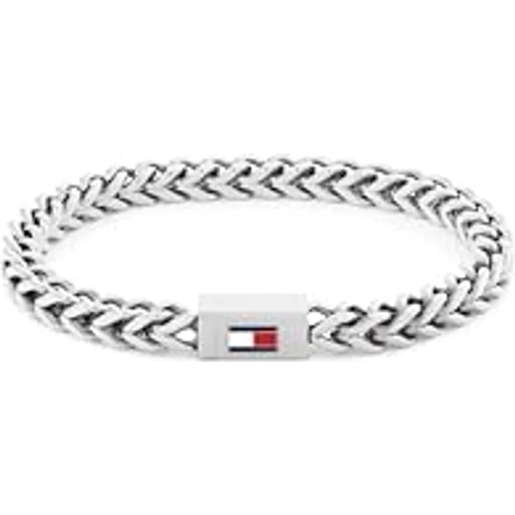 Tommy Hilfiger Jewelry Gliederarmband für Herren aus Edelstahl mit ikonischer Flagge, 19 cm, magnetischer Verschluss, auch in Gold und Schwarz erhältlich