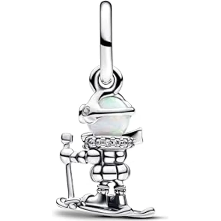 PANDORA Moments Skifahrer Charm-Anhänger aus Sterling Silber mit Zirkonia, kompatibel mit ME und Moments Armbändern, 793514C01 – Bild 2