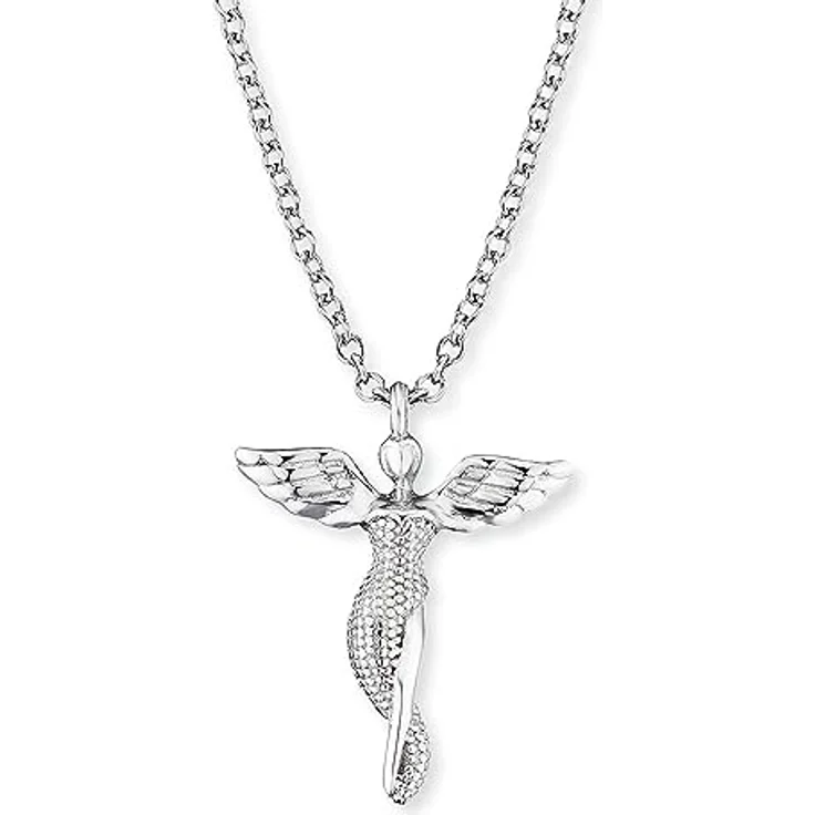 Engelsrufer Halskette Damen, Sterling Silber mit Engel Anhänger und Silberperlen, verstellbar in zwei Längen, nickelfrei, Allergiker freundlich – Bild 1