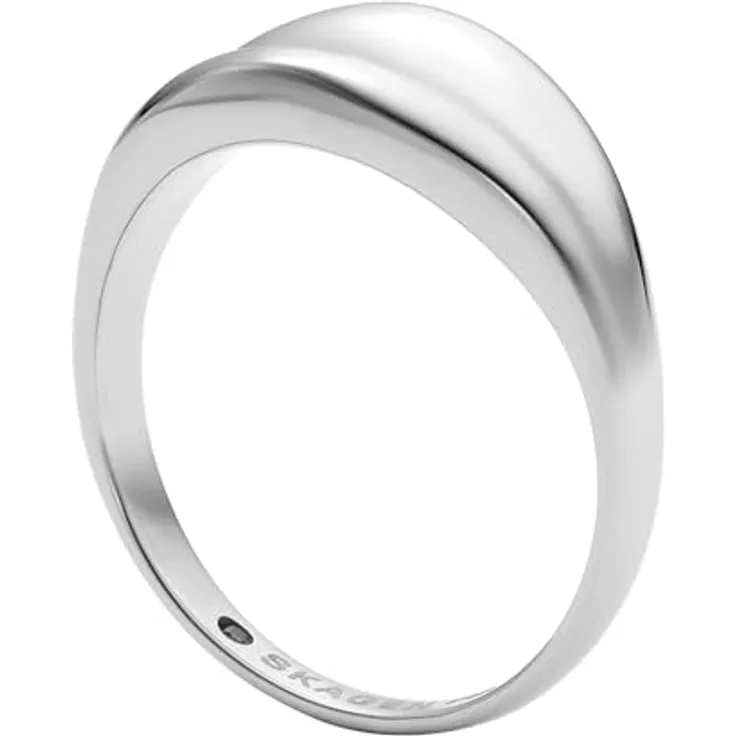 SKAGEN Anja Pebble Damenring aus Edelstahl, Silberfarben, poliert, Größen 16-19, SKJ1850040
