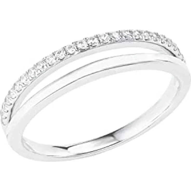s.Oliver Ring 925 Sterling Silber, Damenring mit 26 Zirkonia-Steinen, 5 mm breit, in Schmuck Geschenk Box – Bild 1